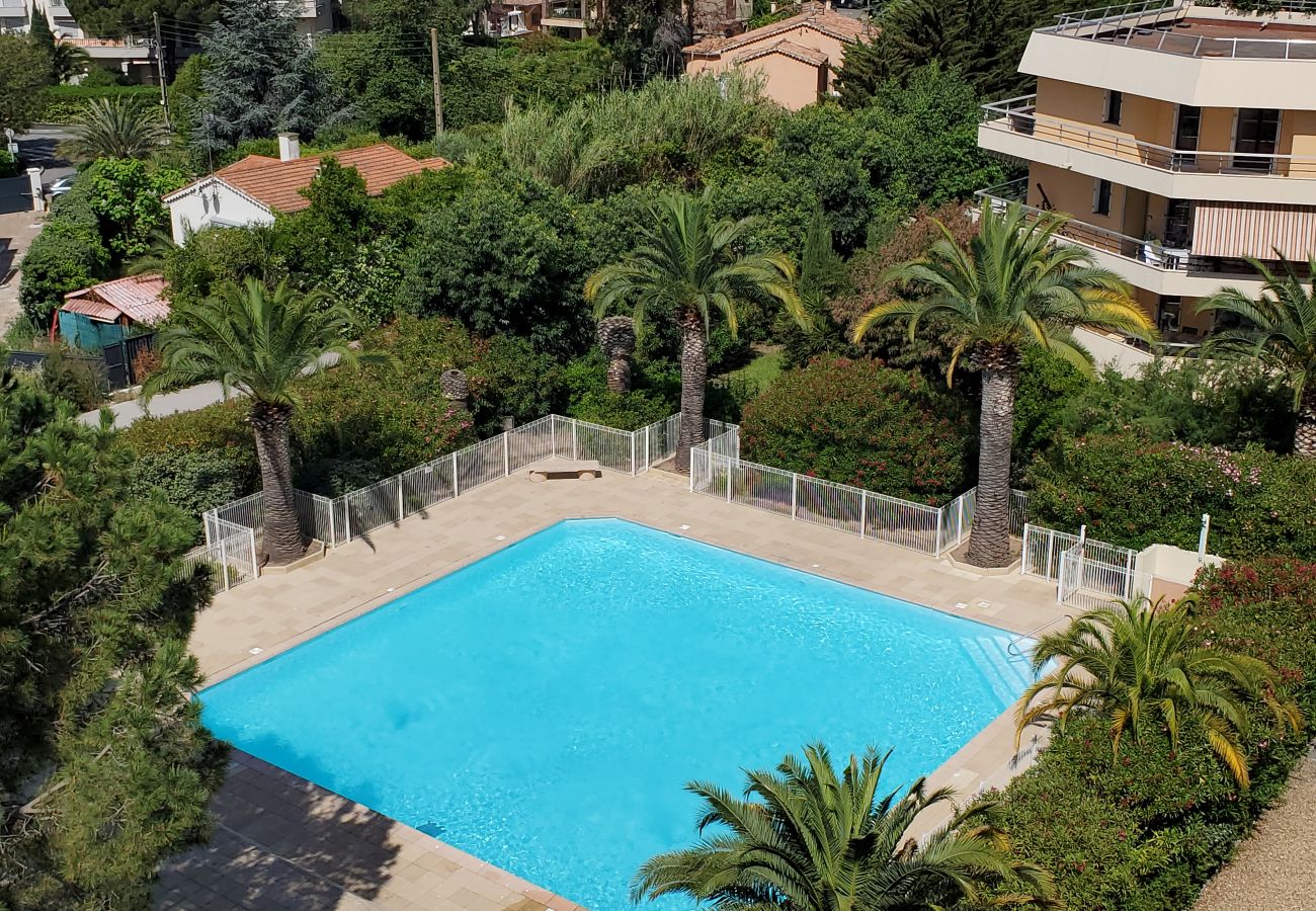 Appartement à Fréjus - Fréjus Plage, La MIOUGRANO, beau 3 pièces, 5 personnes,  grand balcon, box en sous sol, résidence recherchée avec piscine